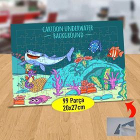 16209 Çizimsel Deniz Altı Canlıları 99 Parça Puzzle Yapboz Tablo