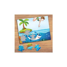 16306 Denizde Köpek Balığı Çocuklara Özel Puzzle Yapboz Tablo