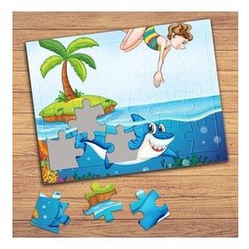 16306 Denizde Köpek Balığı Çocuklara Özel Puzzle Yapboz Tablo