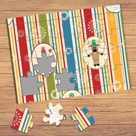 16320 Christmas Mutlu Geyik Çocuklara Özel Puzzle Yapboz Tablo