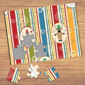 16320 Christmas Mutlu Geyik Çocuklara Özel Puzzle Yapboz Tablo