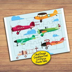 163PZ Renkli Uçaklar Çocuklara Özel Puzzle Yapboz Tablo