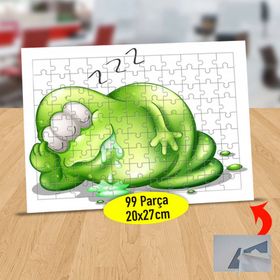 16464 Uyuyan Yeşil Salyalı Canavar 99 Parça Puzzle Yapboz Tablo