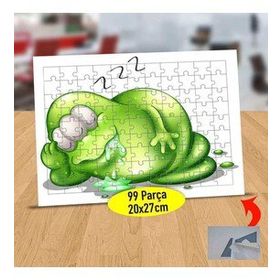 16464 Uyuyan Yeşil Salyalı Canavar 99 Parça Puzzle Yapboz Tablo