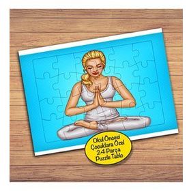 1661 Yoga Meditasyonu Yapan Kız 24 Parça Çocuklara Özel Yapboz Tablo