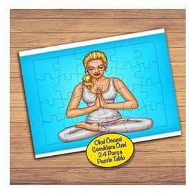 1661 Yoga Meditasyonu Yapan Kız 24 Parça Çocuklara Özel Yapboz Tablo
