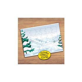 16633 Karlı Çam Ağaçları Çocuklara Özel Puzzle Yapboz Tablo
