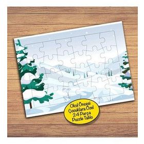 16633 Karlı Çam Ağaçları Çocuklara Özel Puzzle Yapboz Tablo