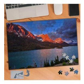 167 Kızıl Dağ ve Deniz Manzarası 240 Parça Puzzle Yapboz Tablo