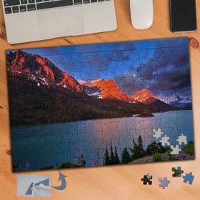 167 Kızıl Dağ ve Deniz Manzarası 240 Parça Puzzle Yapboz Tablo
