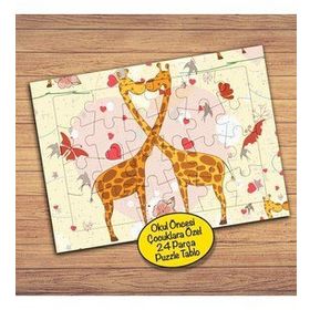 16828 Sevgi Dolu Zürafalar Çocuklara Özel Puzzle Yapboz Tablo