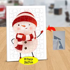 1683 Göz Kırpan Sevimli Kardan Adam 99 Parça Puzzle Yapboz Tablo