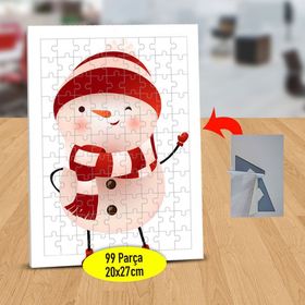 1683 Göz Kırpan Sevimli Kardan Adam 99 Parça Puzzle Yapboz Tablo