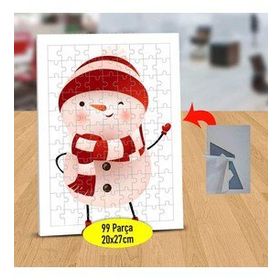 1683 Göz Kırpan Sevimli Kardan Adam 99 Parça Puzzle Yapboz Tablo