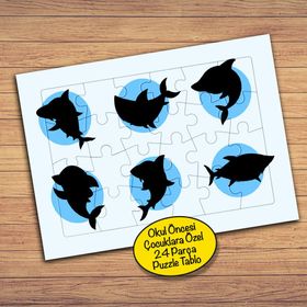 168PZ Köpek Balığı Silüeti Çocuklara Özel Puzzle Yapboz Tablo