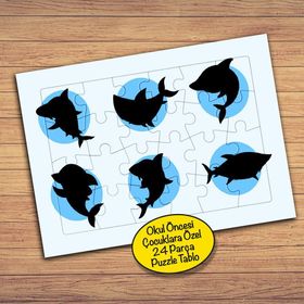 168PZ Köpek Balığı Silüeti Çocuklara Özel Puzzle Yapboz Tablo