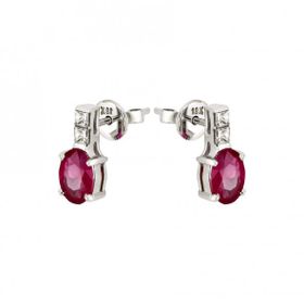 1,69 ct Pırlantalı Yakut Küpe