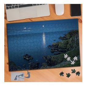 169 Denize Vuran Ay Işığı Manzarası 240 Parça Puzzle Yapboz Tablo