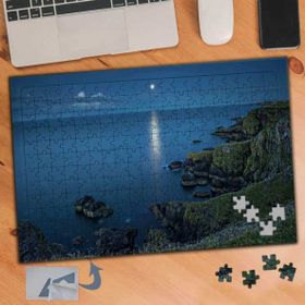 169 Denize Vuran Ay Işığı Manzarası 240 Parça Puzzle Yapboz Tablo