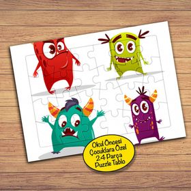 169 Sevimli Canavarlar Çocuklara Özel Puzzle Yapboz Tablo