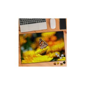 169924 Güzel Desenli Kelebek Sarı Çiçekler 240 Parça Puzzle Yapboz