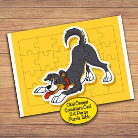 169PZ Neşeli Sevimli Köpek Çocuklara Özel Puzzle Yapboz Tablo