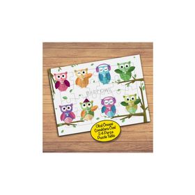 16PZ Sevimli Renkli Baykuşlar Çocuklara Özel Puzzle Yapboz Tablo