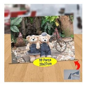 173 Bay Ve Bayan Sevimli Ayıcık 99 Parça Puzzle Yapboz Tablo