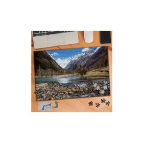 173 İki Dağ Arasında Göl Manzarası 240 Parça Puzzle Yapboz Tablo
