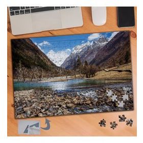 173 İki Dağ Arasında Göl Manzarası 240 Parça Puzzle Yapboz Tablo