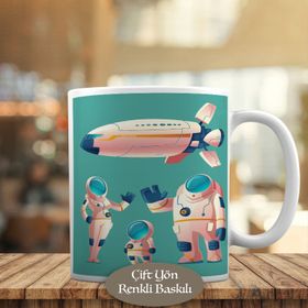 1731 Uzay Gemisi ve Astronot Arkadaşlar Kupa Bardak
