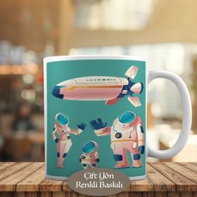 1731 Uzay Gemisi ve Astronot Arkadaşlar Kupa Bardak