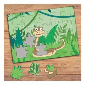 173956 Ormandaki Sevimli Yılan Çocuklara Özel Puzzle Yapboz Tablo