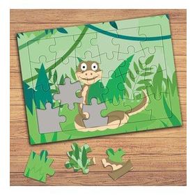173956 Ormandaki Sevimli Yılan Çocuklara Özel Puzzle Yapboz Tablo