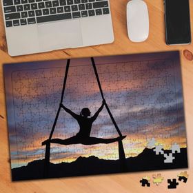 1740 Jimnastikçi Kız Güneş Batışı Silüet 240 Parça Puzzle Yapboz