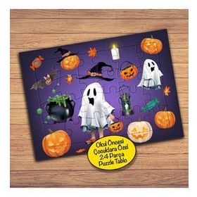 17458 Cadılar Bayramı Konsepti Çocuklara Özel Puzzle Yapboz Tablo
