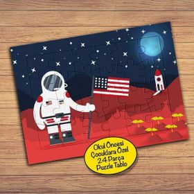 174PZ Uzayda Astronot Çocuklara Özel Puzzle Yapboz Tablo
