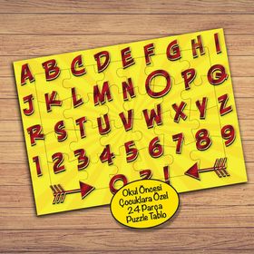 176PZ Renkli Türk Alfabesi Çocuklara Özel Puzzle Yapboz Tablo