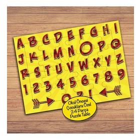 176PZ Renkli Türk Alfabesi Çocuklara Özel Puzzle Yapboz Tablo
