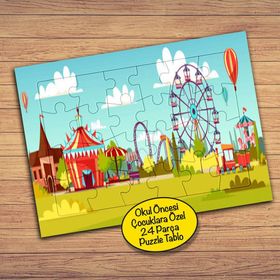 177 Eğlence Merkezi Lunapark 24 Parça Çocuklara Özel Yapboz Tablo