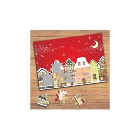 17812 Ay Yıldızlı Şehir Evleri Çocuklara Özel Puzzle Yapboz Tablo