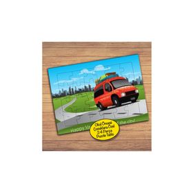 17906 Kırmızı Gezi Arabası Çocuklara Özel Puzzle Yapboz Tablo