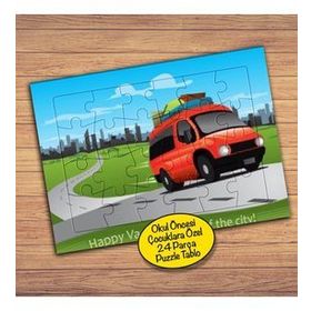 17906 Kırmızı Gezi Arabası Çocuklara Özel Puzzle Yapboz Tablo