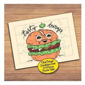179PZ Gülümseyen Mutlu Hamburger Çocuklara Özel Puzzle Yapboz Tablo