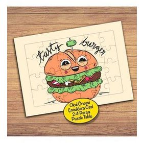 179PZ Gülümseyen Mutlu Hamburger Çocuklara Özel Puzzle Yapboz Tablo
