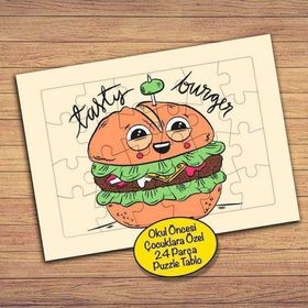 179PZ Gülümseyen Mutlu Hamburger Çocuklara Özel Puzzle Yapboz Tablo