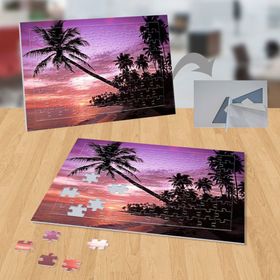 1807928 Pembe Gökyüzü Palmiyeler Deniz 99 Parça Puzzle Yapboz