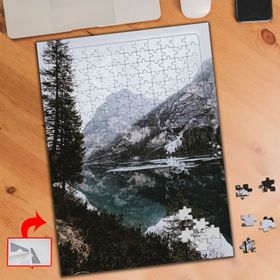 1811 Göl Dağlar Manzara Sis 240 Parça Puzzle Yapboz Tablo