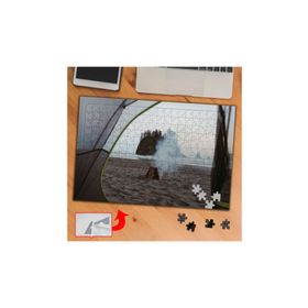 1839 Sönen Kamp Ateşi Çadır Doğa 240 Parça Puzzle Yapboz Tablo