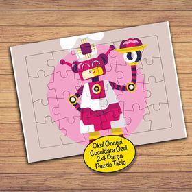 183PZ Aşçı Sevimli Robot Çocuklara Özel Puzzle Yapboz Tablo